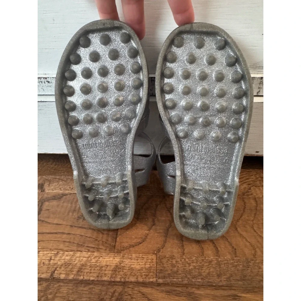 Mini Melissa Possession Sandal Glitter Silver Kids Size 12